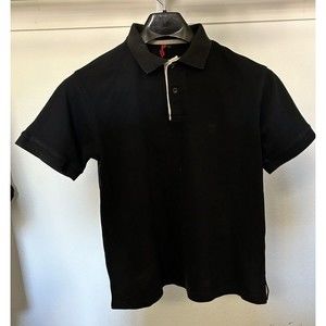 Ruggers Polo Shirt Adult Large Vintage 90’s Black with Brown trim